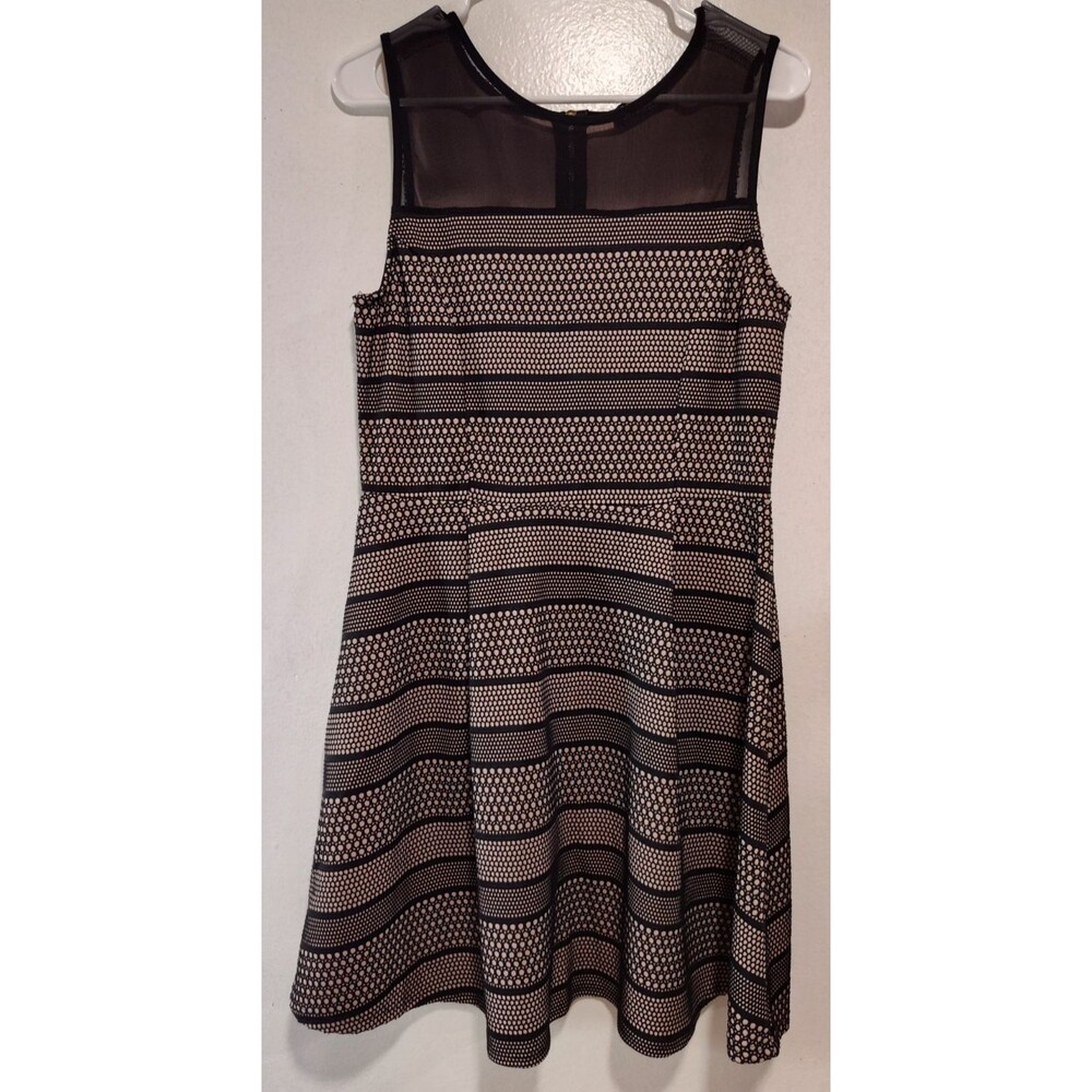 Papermoon Stitch Fit women Black/Tan Dress Size LP Sleeveless Fit and Flare
